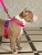 Поводок для собак с защитой на карабине и мягкой анатомической вкладкой для рук, серия 40 оттенков радуги, розовый, размер SS
