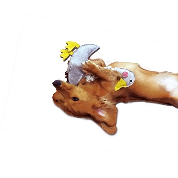 Суперкожаная игрушка в виде утки с хлопковыми канатами для чистки зубов собак