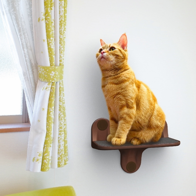 Оконная лежанка на присосках для кошек. Цвет тёмного шоколада