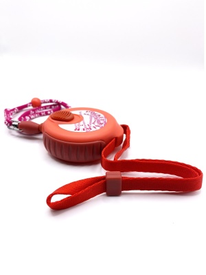 Поводок для собак рулетка карманный, 3 м, цвет красный
