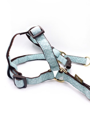 Шлейка для собак / Шлейка ультрамягкая в стиле эпохи наполеоновского амира, размер M, цвет: голубой.