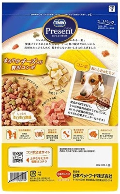 Натуральный комбинированный корм PRESENT для собак на основе куриной печени с кубиками из мягкого сыра и тихоокеанскими деликатесами, 720 г