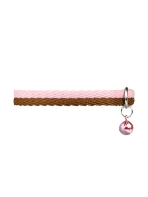 Ошейник для щенков, размер 3S, коричнево-розовый