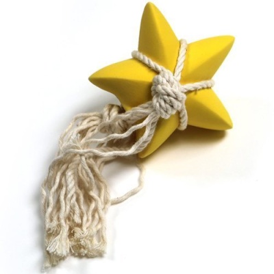 Латексная игрушка с хлопковыми зубными нитями "Морская звезда" для собак